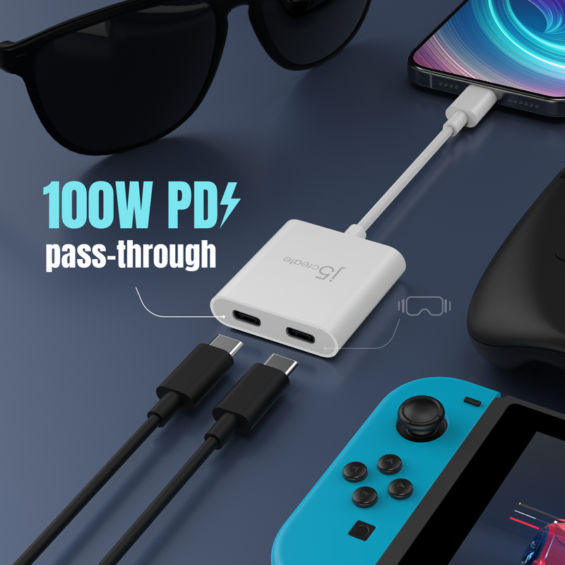 USB-C®-zu-Dual USB-C® mit Video oder Power Delivery