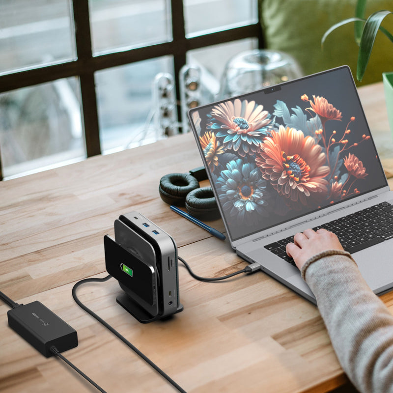 USB-C® Dock Dual 4K HDMI ™ med 140W GaN PD 3.1 Strømadapter