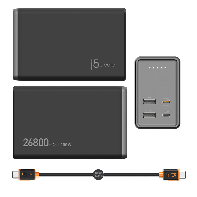 100-Watt-PD-Powerbank, 26800 mAh, mit 4 Anschlüssen