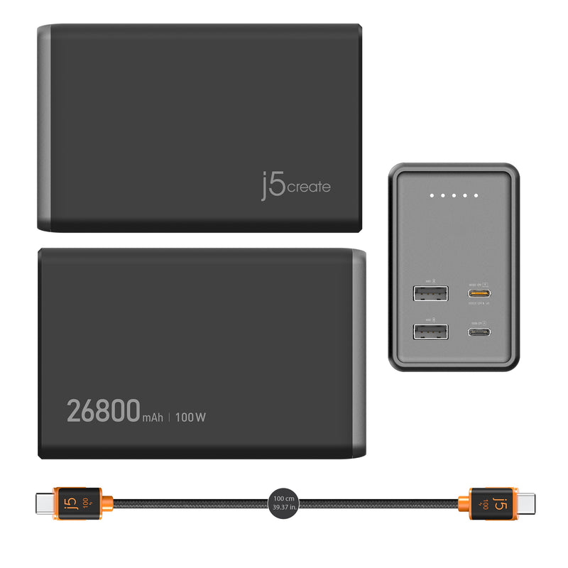 26800mAh PD 100W 4-portars strömbank