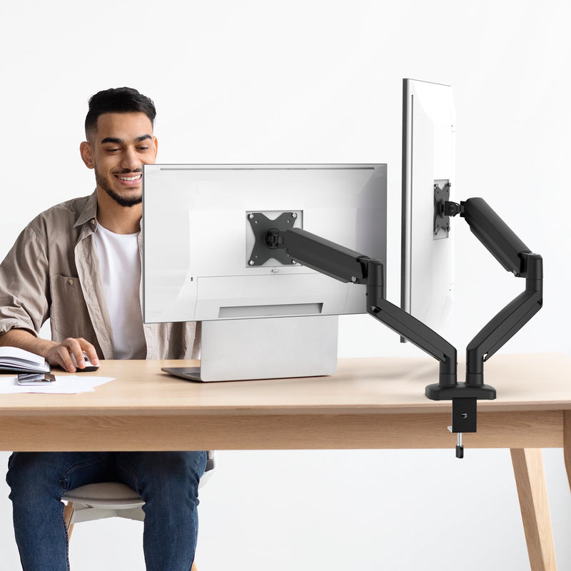 Ergonomische dubbele monitormontage