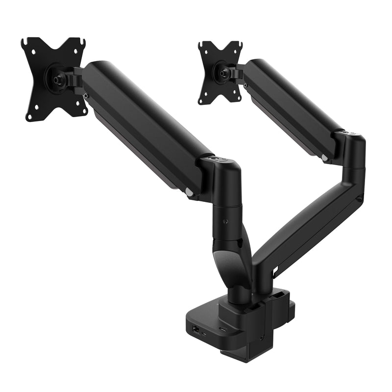 Ergonomische dubbele monitorbeugel met dockingstation