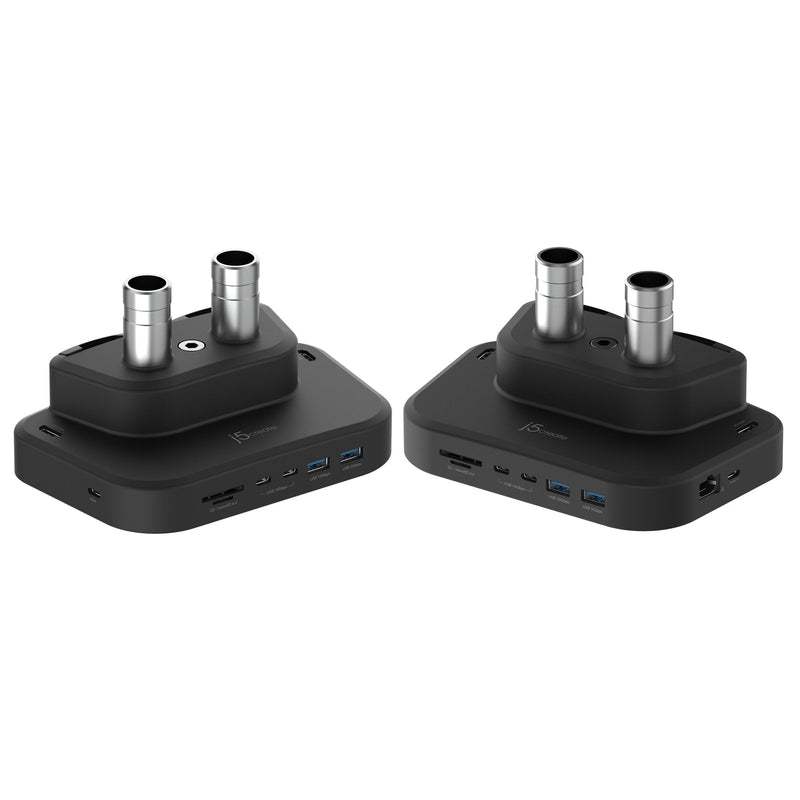 Ergonomische dubbele monitorbeugel met dockingstation