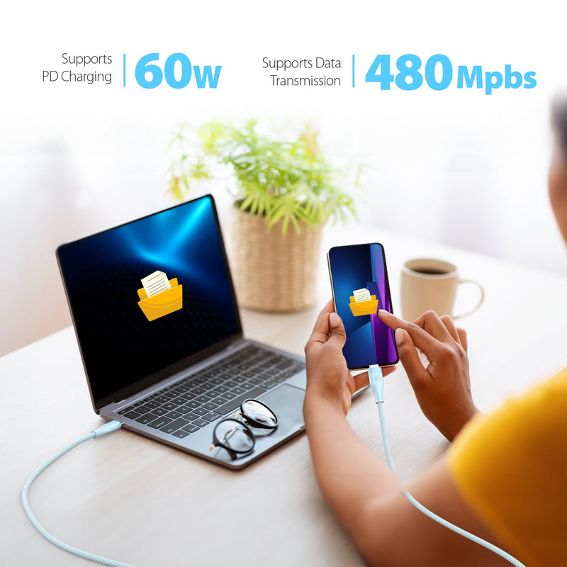 USB-C® 60W Ultra Soft Double-Braided Fast Charging Cable