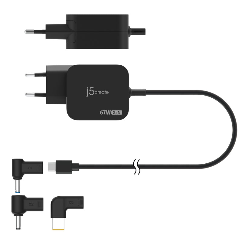 Mini chargeur PD 67 W USB-C® GaN avec 3 types de connecteurs CC - EU