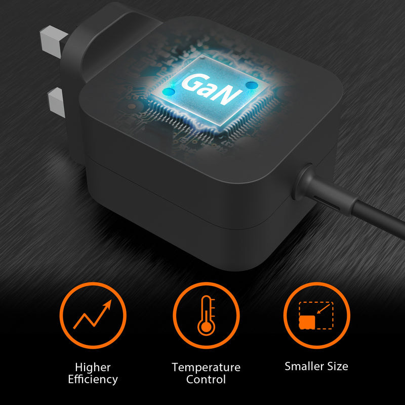 67W GaN PD USB-C® Mini Charger with 3 Types of DC Connector - UK