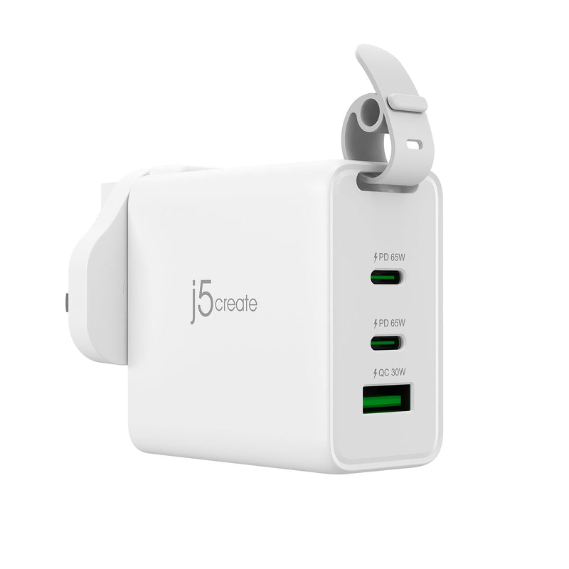 65 W GaN USB-C ® 3-Port Traveler Chargeur avec bouchons CA interchangeables et câble USB-C ®