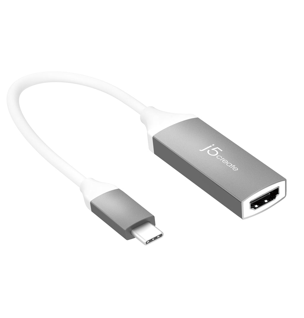 j5create JCA153G Adaptateur USB-C® vers 4K HDMI™, gris acier et blanc