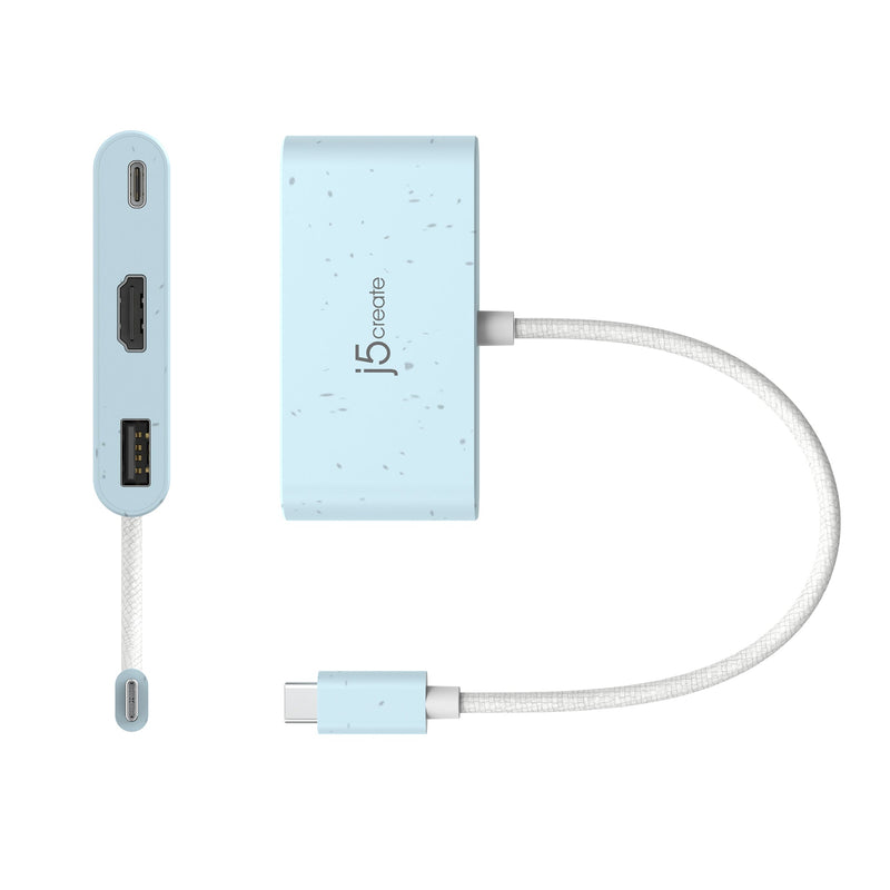 Eco-Friendly USB-C® to HDMI™ & USB™ Type-A with Power Delivery