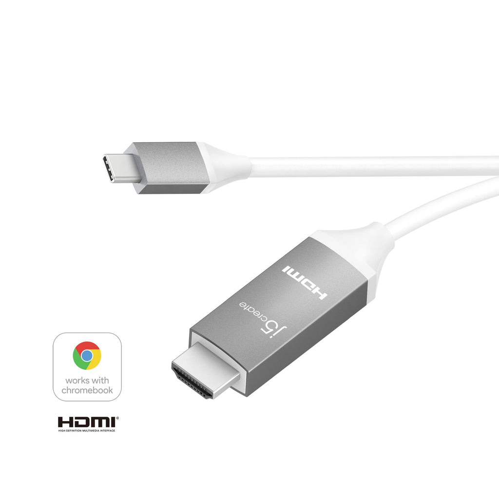 j5create JCC153G Câble USB-C vers HDMI™ 4K USB-C™, Gris, 1,5 m