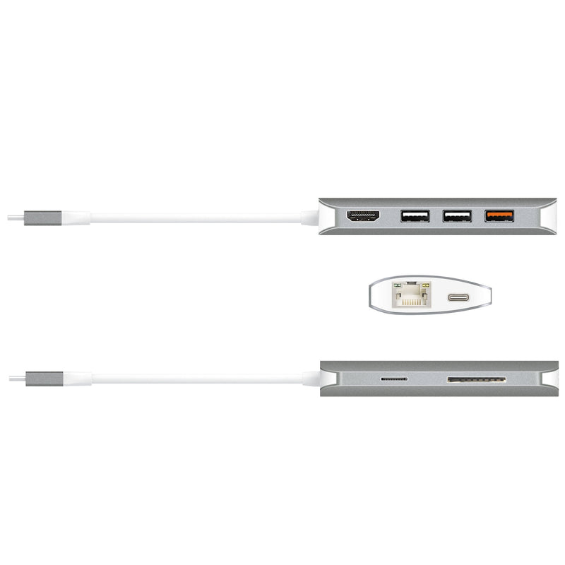 j5create JCD383 Multi Adaptateur USB-C™ 9-en-1, Argent et Blanc