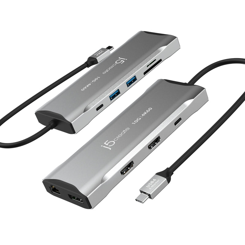j5create JCD397 Mini Dock USB-C® Multi-Moniteurs 4K60 Elite, Gris Acier