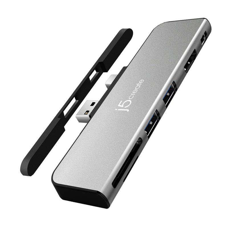 j5create JDD320 Ultradrive Minidock™ pour Surface Pro™ 4/5/6, comprend 1x port HDMI et 2x ports USB, Noir