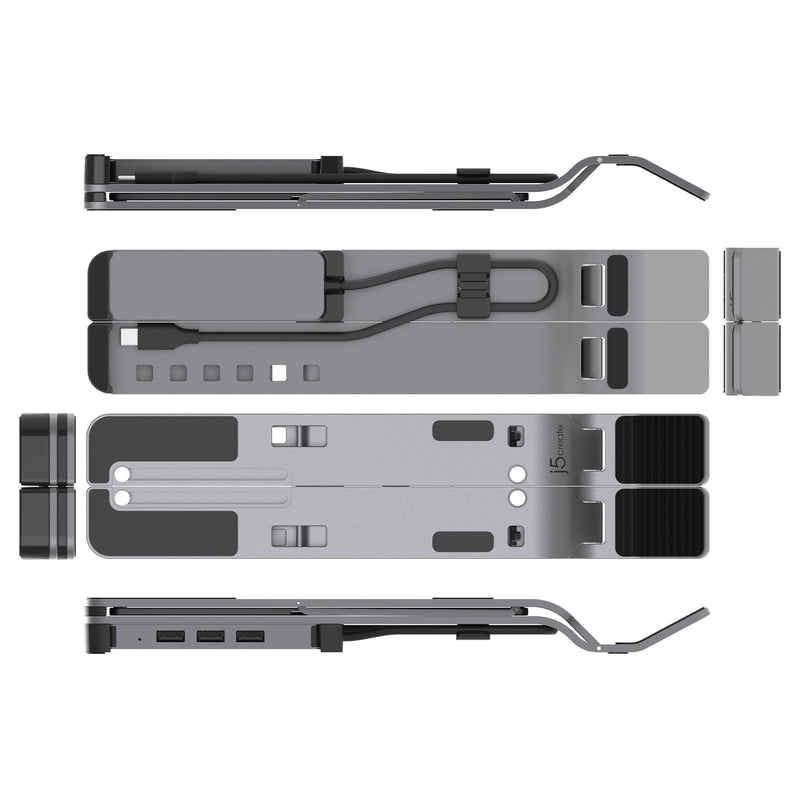 Laptopstandaard met USB™ 4-poorts hub