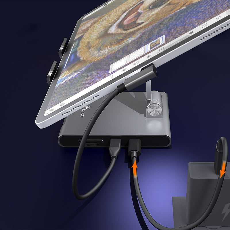Multi-Winkel-Ständer mit Docking Station für iPad Pro ®